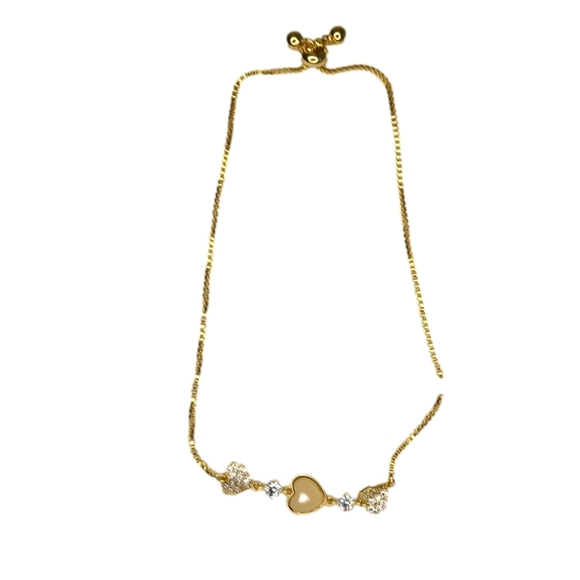 Heart Rhinestone Bracelet Stainless Steel - Picture 2 of 4